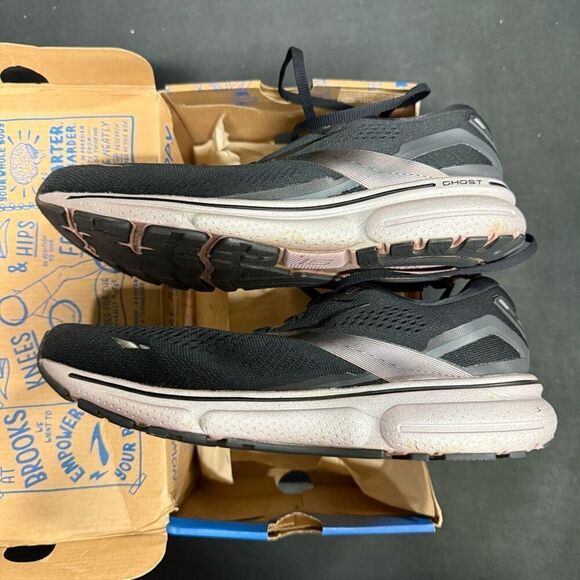 Brooks Ghost 15 Black Rose Gold Running Shoes Sneakers 9 Wide - Picture 4 of 6